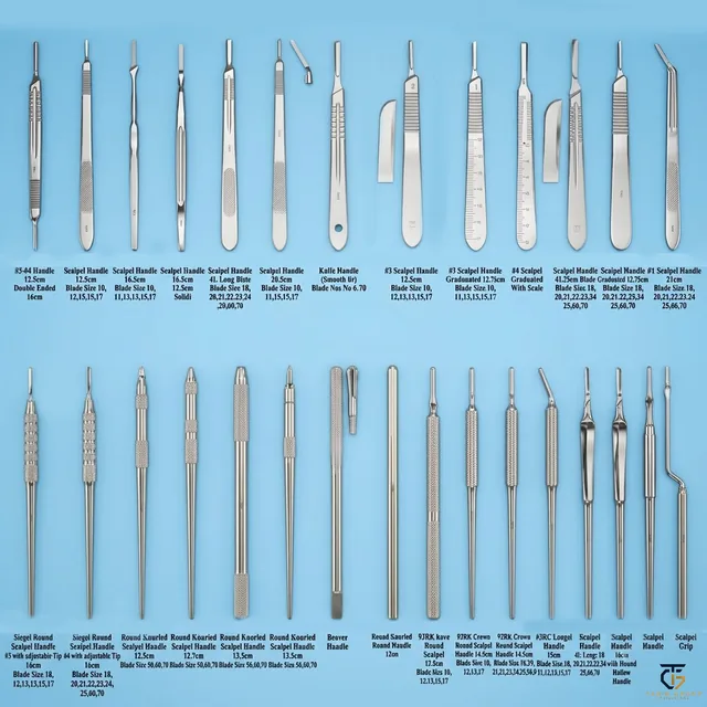 BP Scalpel Handles, catalog photograph, Tahir Group of Industries